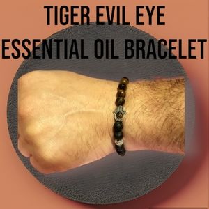 Tiger Evil Eye Hamasa Essential Oil Bracelet